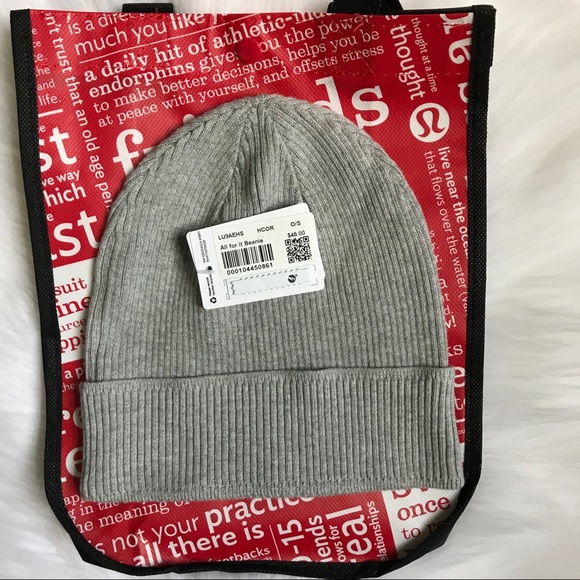 lululemon all for it beanie heathered core grey - Picture 2 of 7
